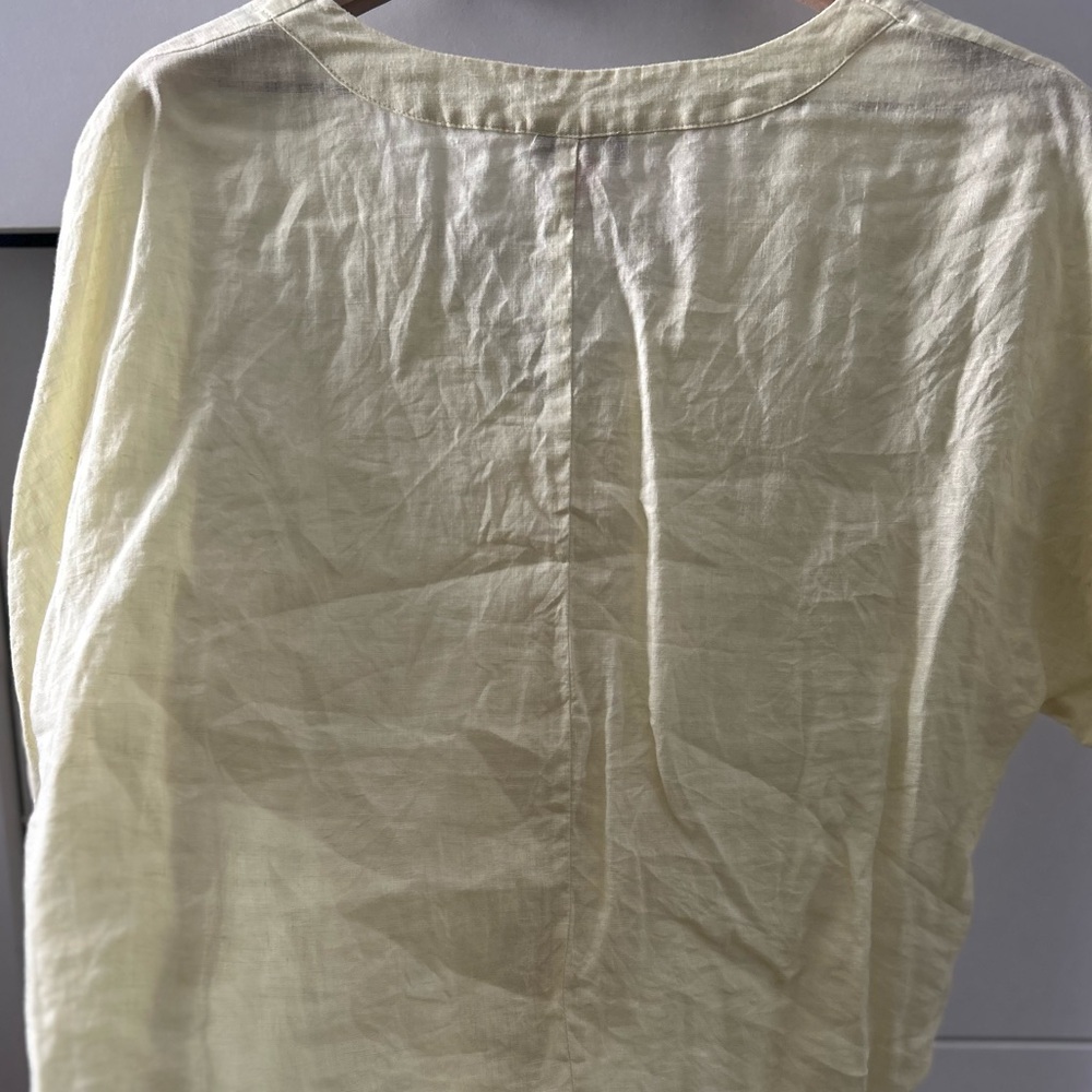 Vince Camuto Light Yellow Tie-Front Blouse - Picture 3 of 4